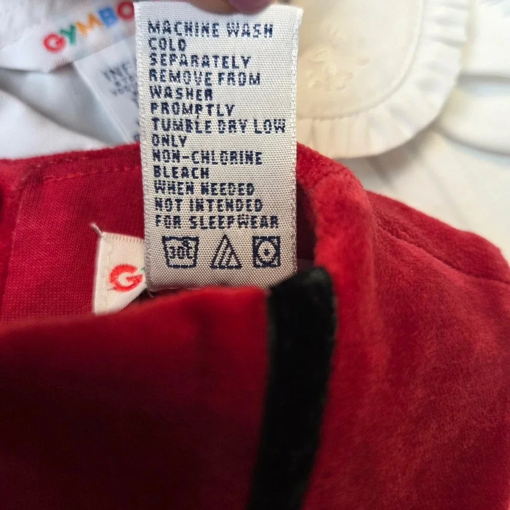 Vintage 1998 Gymboree Red Velvet Dress Set Beret Hat Blouse Infant 6-12 Months